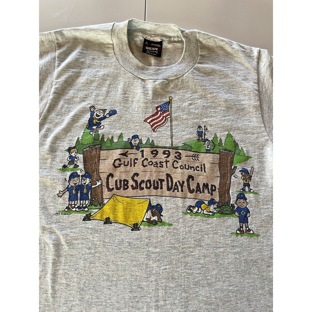 Vintage โ93 Best Gulf Coast Council Cub Scout Day Camp T-Shirt Small
